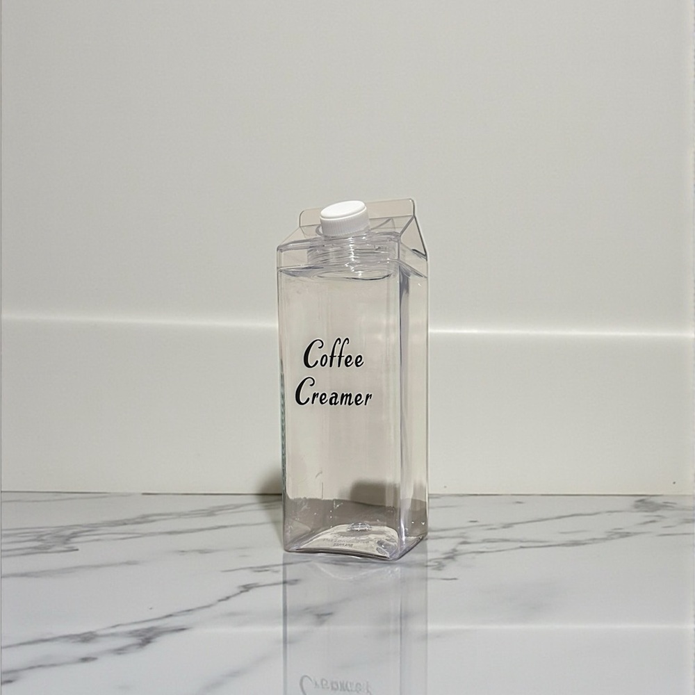 Coffee Creamer Acrylic Clear Plastic Container 8”x3.25”